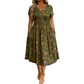 👗Damenkleid mit V-Ausschnitt, Blumenmuster und gedrehter Taille