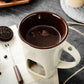 🍫 Keramik-Fonduebecher mit Teelicht-Wärmer