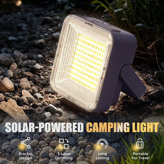 🏕️ Solar- & USB-aufladbare Campingleuchte mit Magnetbefestigung
